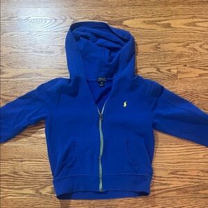 Polo by Ralph Lauren Bright Blue Zip Hoodie with Yellow Pony
